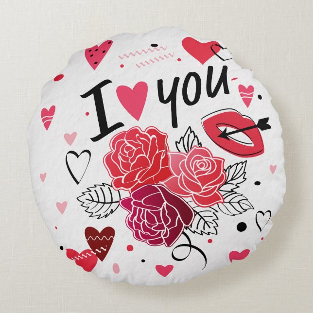 Alla hjärtans dag rund kudde (Baksidan)
