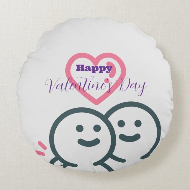 Alla hjärtans dag rund kudde (Framsidan)