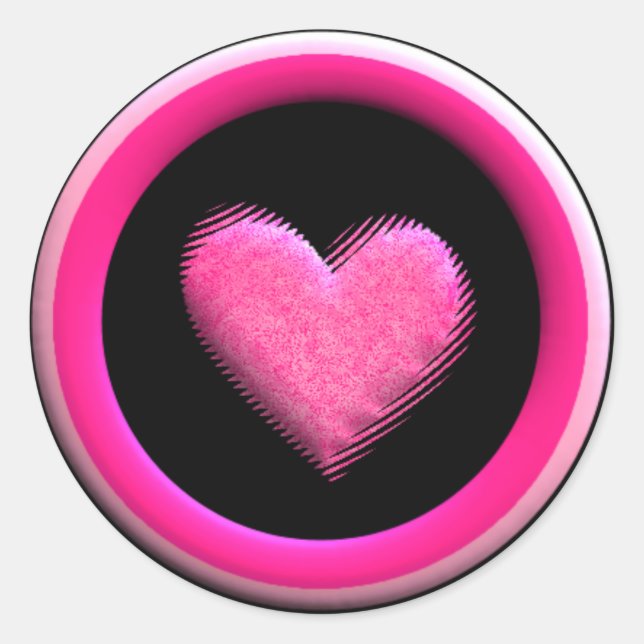 Alla hjärtans dag runt klistermärke (Framsida)