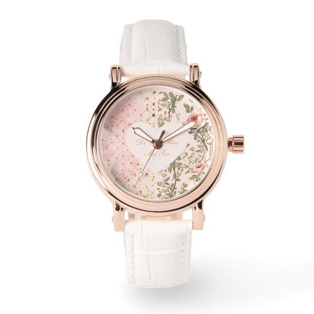 Alla hjärtans dag, Saknar du mig också, Rosa kärle Armbandsur (Framsida)