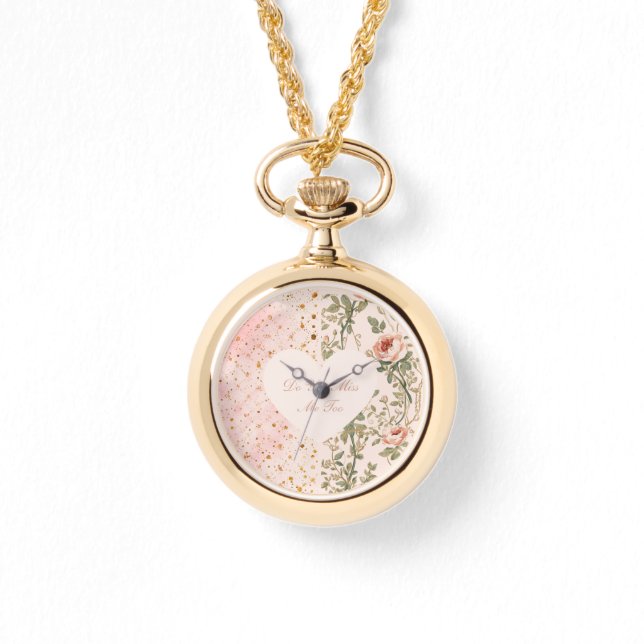 Alla hjärtans dag, Saknar du mig också, Rosa kärle Armbandsur (Framsida)