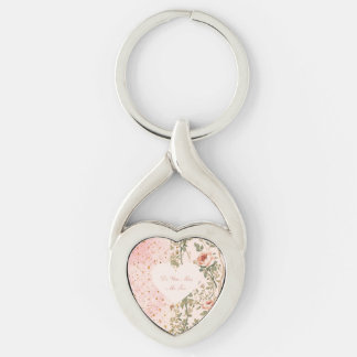 Alla hjärtans dag, Saknar du mig också, Rosa kärle Twisted Heart Silverfärgad Nyckelring