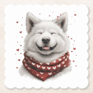 Alla hjärtans dag Samoyed Hund Underlägg Papper