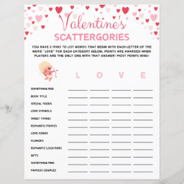 Alla hjärtans dag Scattergories-spel