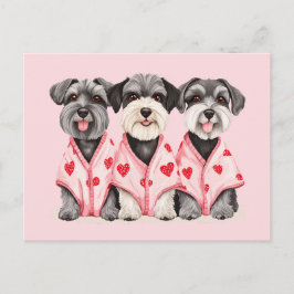 Alla hjärtans dag Schnauzer Hundar Helg Vykort