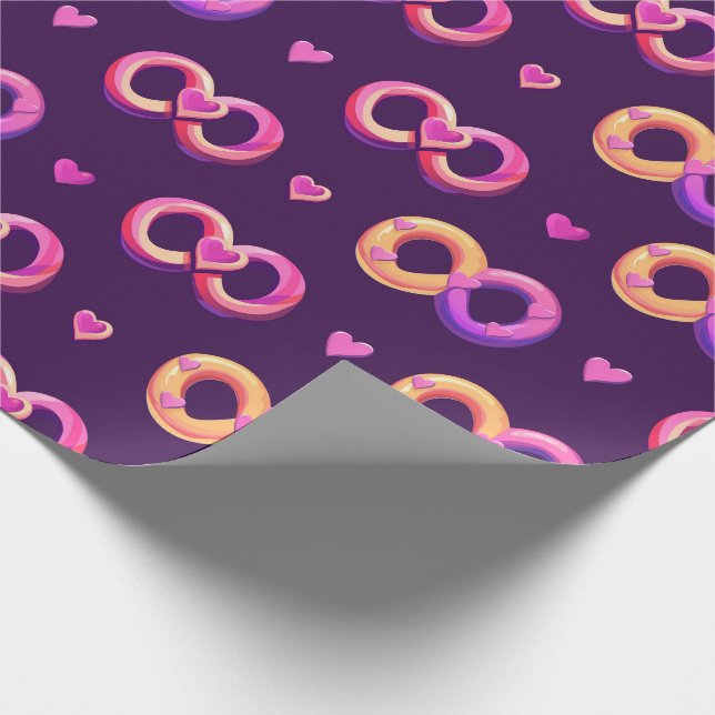 Alla hjärtans dag Seamless Heart Mönster med en le Presentpapper (Hörn)