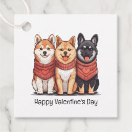 Alla hjärtans dag Shiba Inu Hundar Gåvor Etiketter