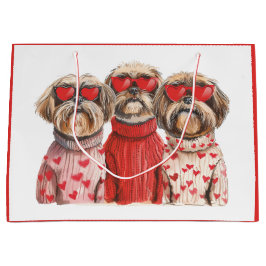 Alla hjärtans dag Shih Tzu hundar