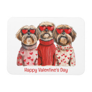 Alla hjärtans dag Shih Tzu Hundar Magnet