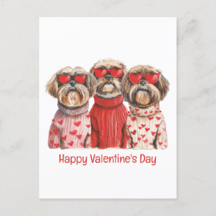 Alla hjärtans dag Shih Tzu Hundar Vykort