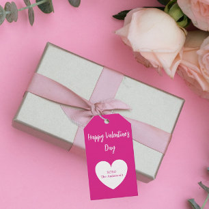 Alla hjärtans dag-shock rosa presentetikett