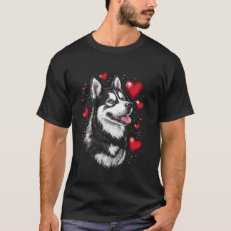 Alla hjärtans dag Siberian husky Hund T Shirt