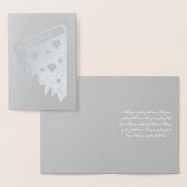 Alla hjärtans dag Silvergrå Pizza Folierat Kort