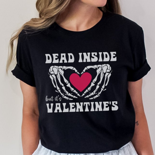 Alla hjärtans dag Skeleton, Lättare gotin T Shirt (Skapare uppladdad)