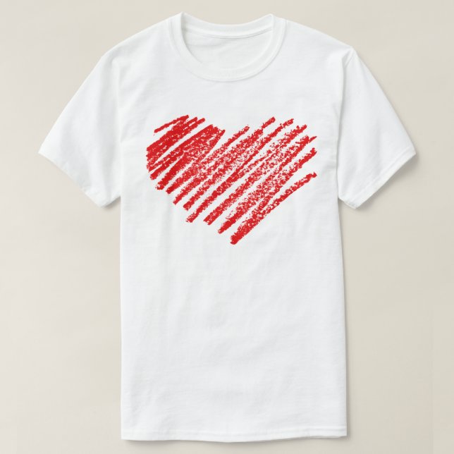 Alla hjärtans dag Sketch Heart Gift-design för man T Shirt (Design framsida)