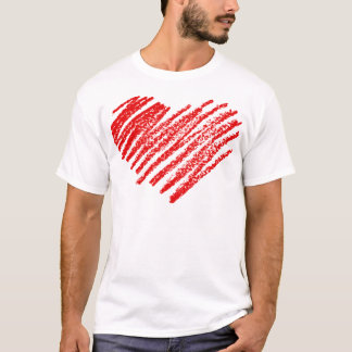 Alla hjärtans dag Sketch Heart Gift-design för man T Shirt