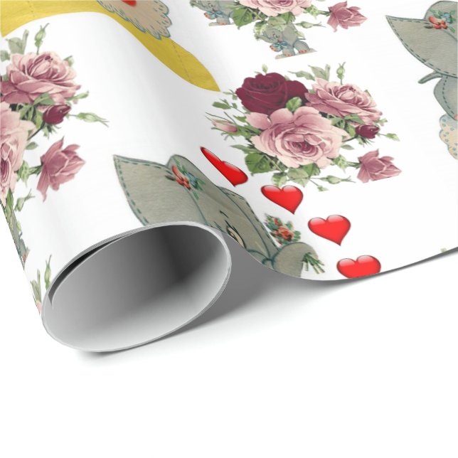 Alla hjärtans dag som slår Papper elefant Presentpapper (Rullad Hörn)