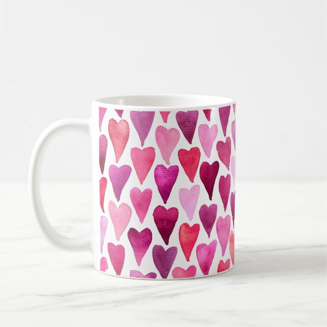 Alla hjärtans dag sömlös mönster kaffemugg (Vänster)