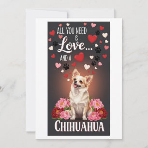 Alla hjärtans dag Söt Chihuahua Foto kram Julkort
