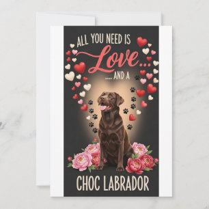 Alla hjärtans dag söt choklad labrador hund Foto Julkort