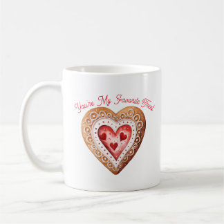 Alla hjärtans dag Söt Cookie Hjärtat Favorit godsa Kaffemugg