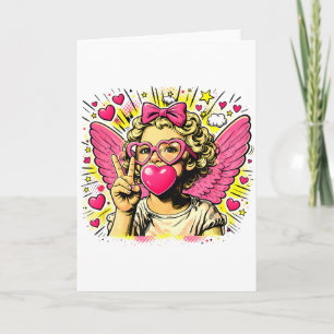 Alla hjärtans dag Söt Cupid Hjärt Angel Kärlek Hög Kort