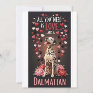 Alla hjärtans dag Söt dalmatiner Foto Knuff  Julkort