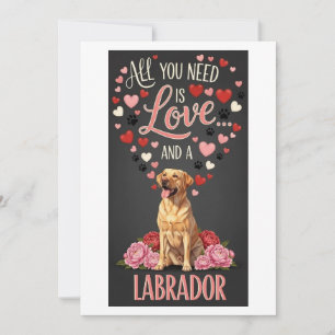 Alla hjärtans dag Söt labrador Foto Knuff Julkort