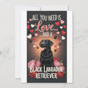 Alla hjärtans dag Söt labrador retriever  Foto Julkort