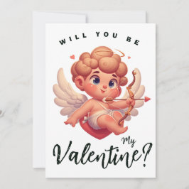 Alla hjärtans dag söt rosa cupid julkort