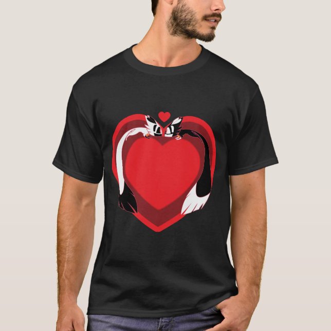 Alla hjärtans dag söta djur kärlek t shirt (Framsida)