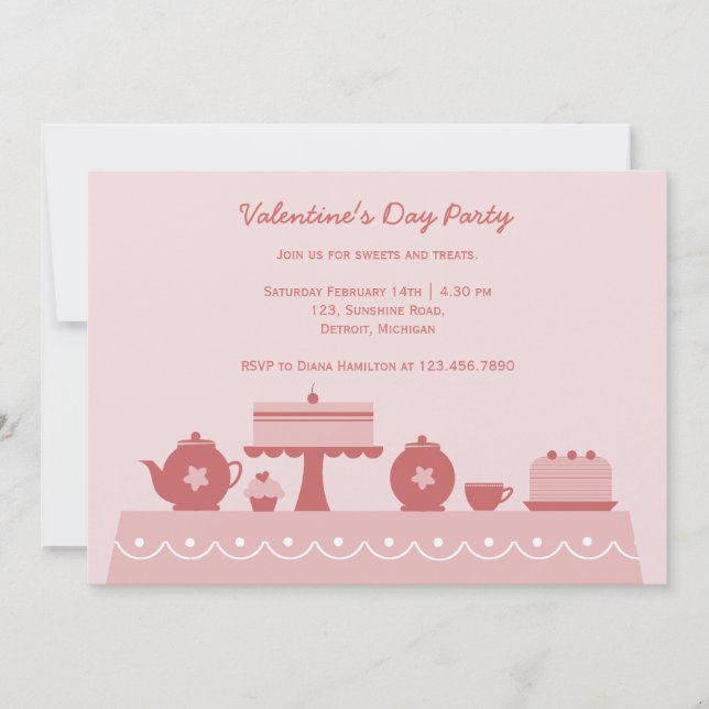 Alla hjärtans dag - sötsaker och kar inbjudningar (Framsida)