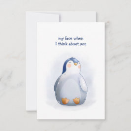 Alla hjärtans dag - sött Cute Baby Penguin-kort Kort