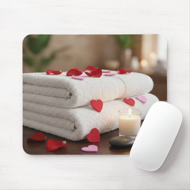 Alla hjärtans dag SPA med hjärtan Musmatta (Med mus)