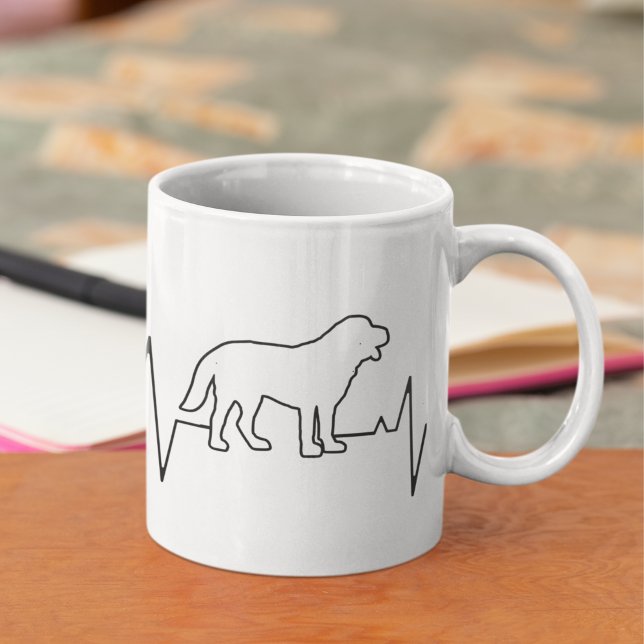 Alla hjärtans dag St. Bernard Heartslag Hund älska Kaffemugg (Skapare uppladdad)