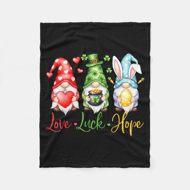 Alla hjärtans dag St Patricks Påsk Kärlek Lycka Ho Fleecefilt (Framsidan)