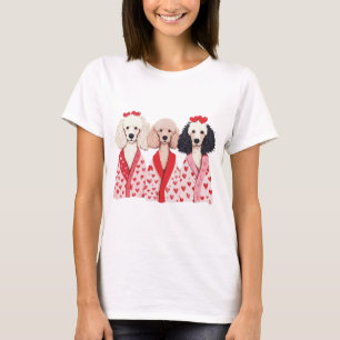 Alla hjärtans dag Standard Poodle Hundar T Shirt