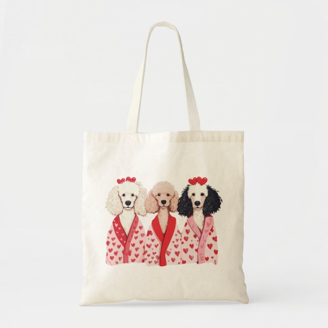 Alla hjärtans dag Standard Poodle Hundar Tygkasse (Framsidan)