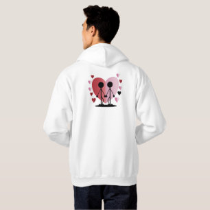 Alla hjärtans dag Stick figurer Holding Händer Hoodie
