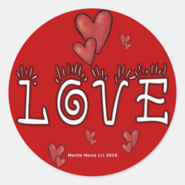 Alla hjärtans dag - Stickers (4) Runt Klistermärke