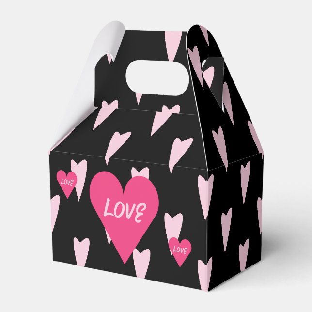 Alla hjärtans dag Stor kärlek Hjärtan Rosa Svart   Presentaskar (Framsidan Sidan)