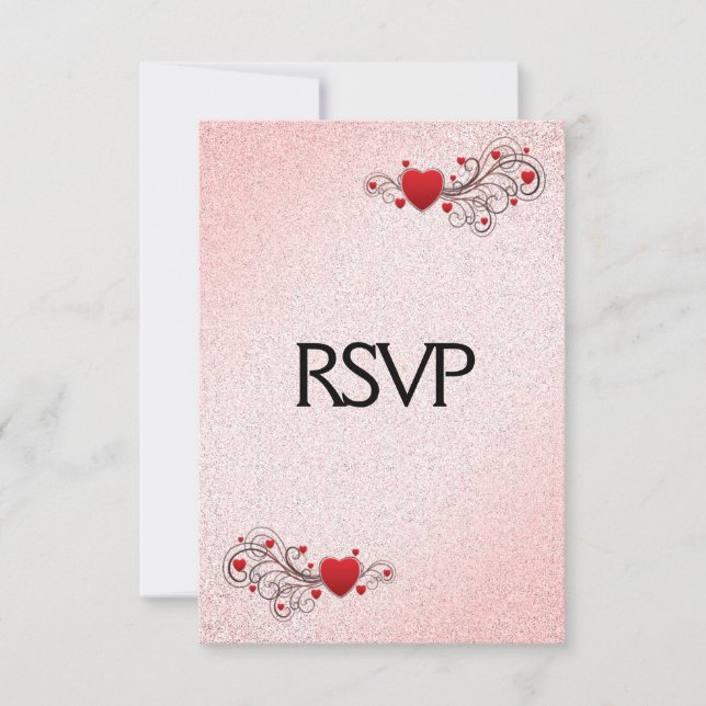Alla hjärtans dag-svar RSVP med menyval OSA Kort (Framsida)