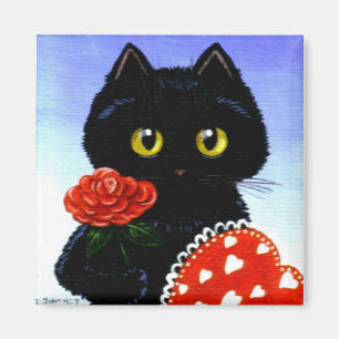 Alla hjärtans dag - svart konst magnet