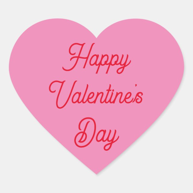 Alla hjärtans dag-symbol hjärtformat klistermärke (Framsida)