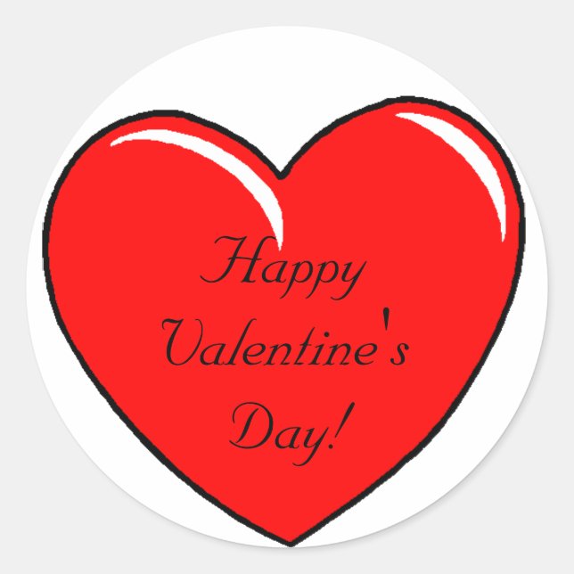 Alla hjärtans dag-symbol runt klistermärke (Framsida)