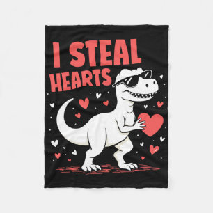 Alla hjärtans dag T-rex jag stjäl hjärtan Dinosaur Fleecefilt