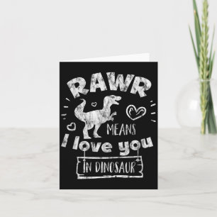 Alla hjärtans dag T-rex Rawr betyder Jag älskar di Kort