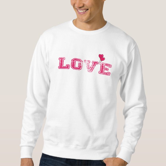 alla hjärtans dag t-shirt-formgivning 2024 KÄRLEK Lång Ärmad Tröja (Framsida)