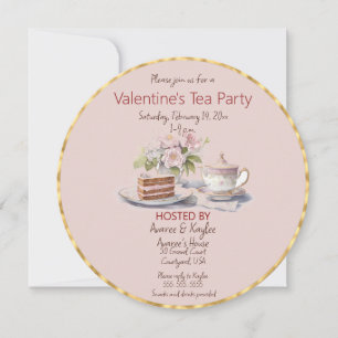 Alla hjärtans dag Tea Party Inbjudningar