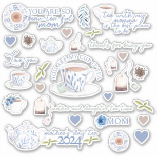 Alla hjärtans dag Tea Vinyl Stickers Klistermärken